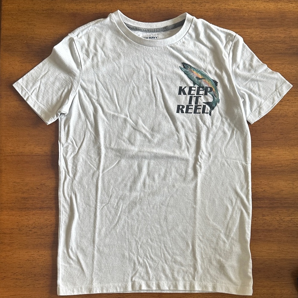 Old Navy White Short-Sleeve 'Keep It Reel' Graphic Tee